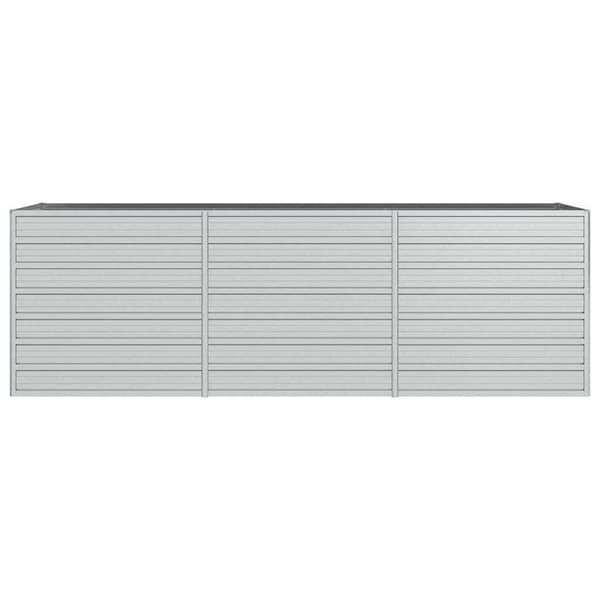 Odlingslåda upphöjd galvaniserat stål 240x80x77 cm silver