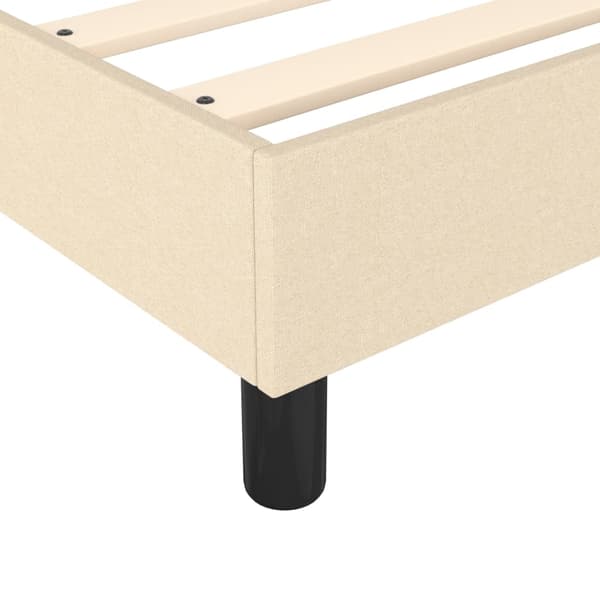 Boxspring-sängram gräddvit 120x200 cm tyg