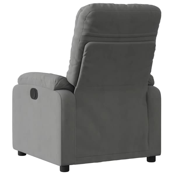 Reclinerfåtölj mörkgrå mikrofibertyg