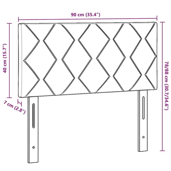 Huvudgavel Mörkgrå 90 cm Sammet