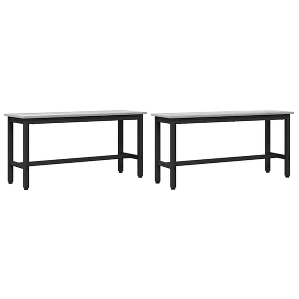 Matbänk 2 pcs Grå Sonoma 100 x 32,5 x 48,5 cm