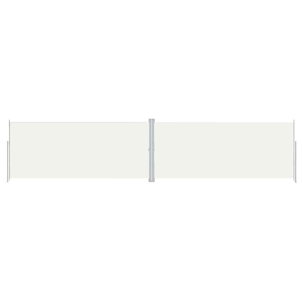 Infällbar sidomarkis gräddvit 220x1000 cm