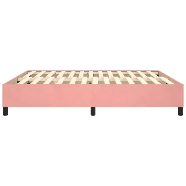 Boxspring-sängram rosa 200x200 cm sammet