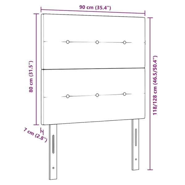 Huvudgavel Mörkblå 90 cm Sammet