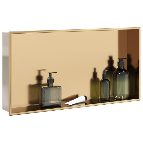 Duschnisch borstad guld 62x32x9 cm rostfritt stål