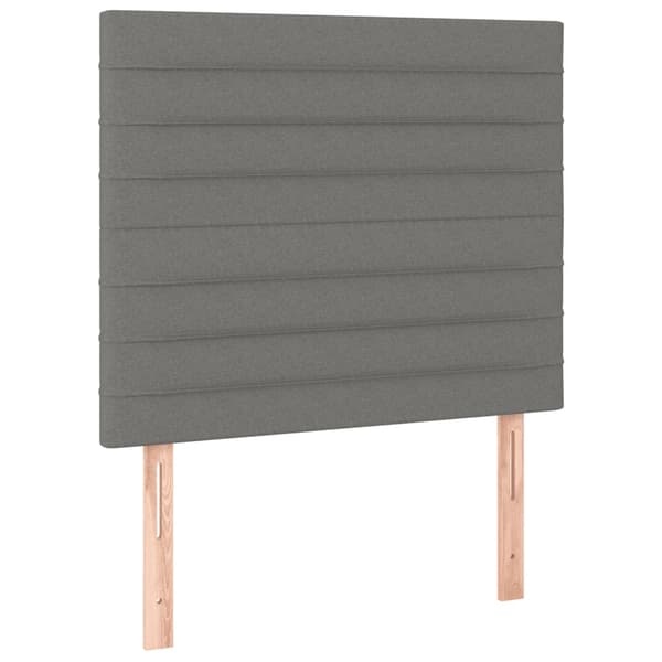 Ramsäng med madrass mörkgrå 90x190 cm tyg