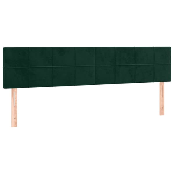 Ramsäng med madrass mörkgrön 160x200 cm sammet