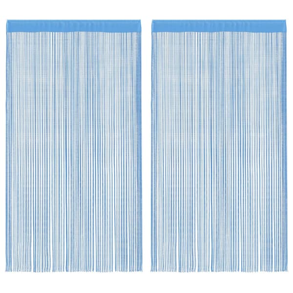 Stränggardiner 2 st ljusblå 100x250 cm