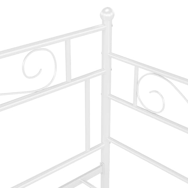 Sängram bäddsoffa vit metall 90x200 cm