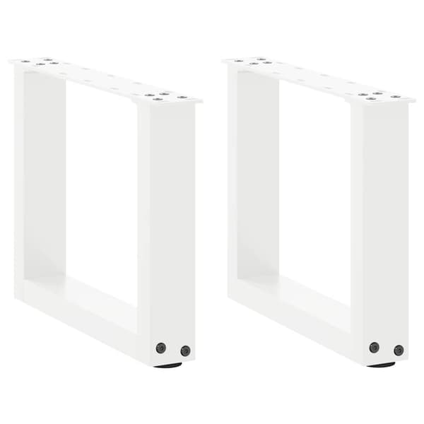 Soffbordsben U-formade 2 st vita 40x(30-31) cm stål