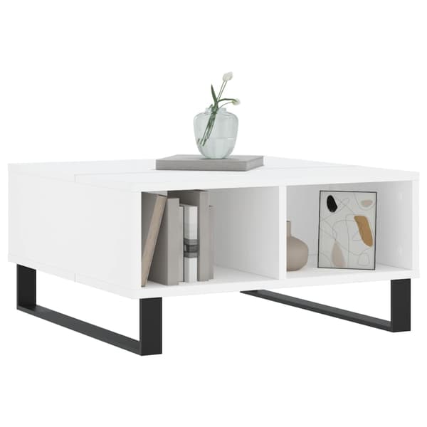 Soffbord vit 60x60x30 cm konstruerat trä