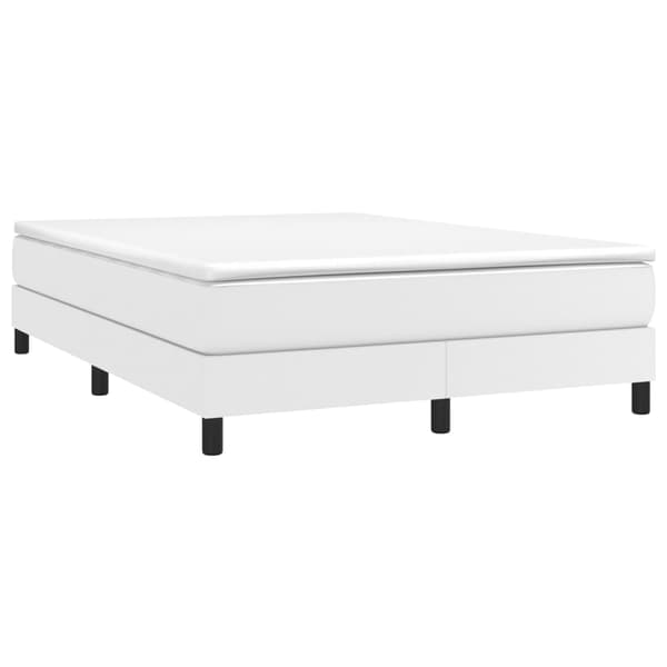 Boxspring-sängram vit 140x190 cm konstläder