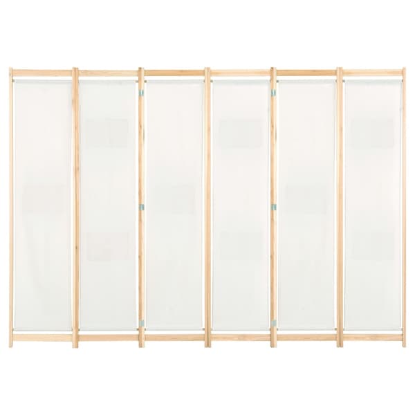 Rumsavdelare 6 paneler 240x170x4 cm gräddvit tyg