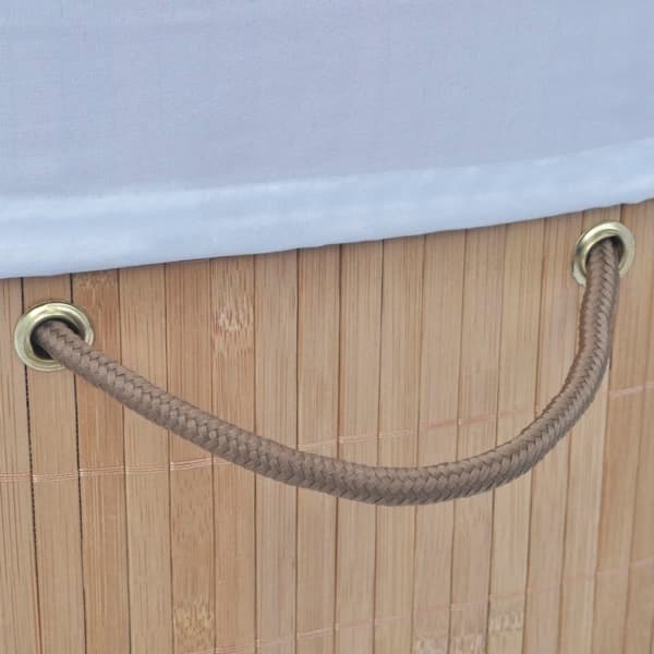 Tvättkorg i bambu oval natur