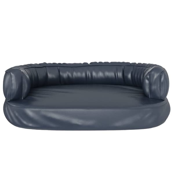 Ergonomisk hundbädd mörkblå 60x42 cm konstläder