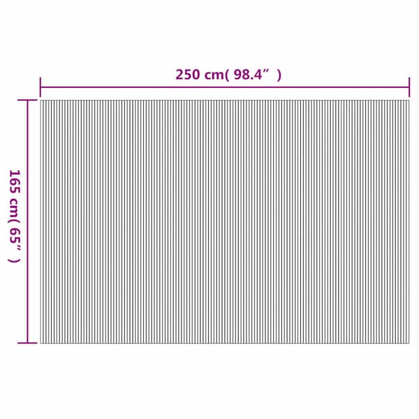 Rumsavdelare brun bredd 250 cm höjd 165 cm bambu