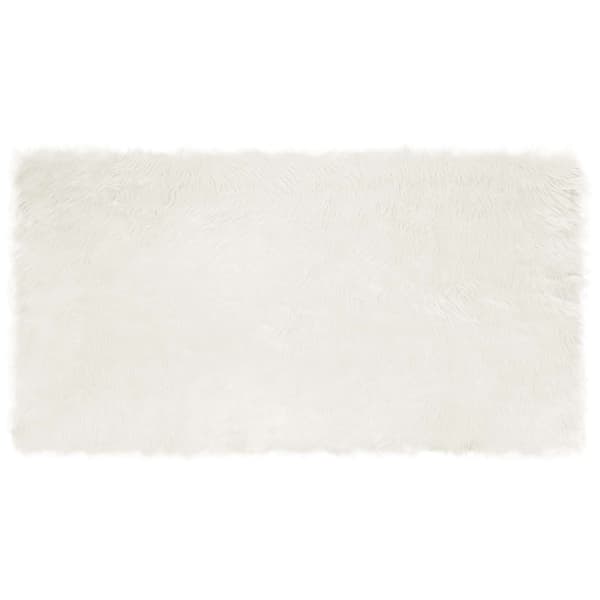 Fuskfäll matta TAFALLA Vit 80 x 150 cm Polyester