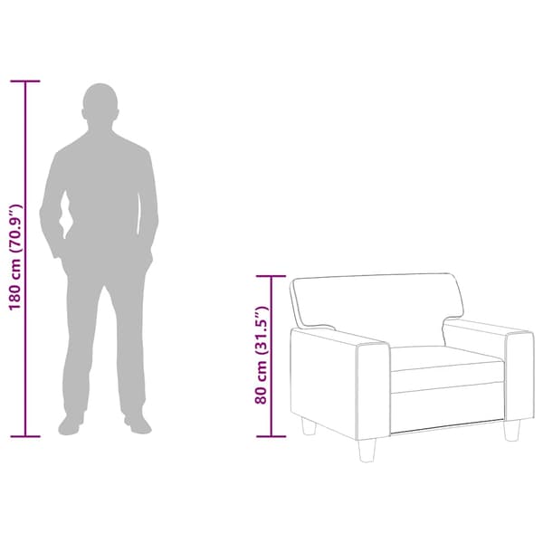 Fåtölj svart 60 cm konstläder