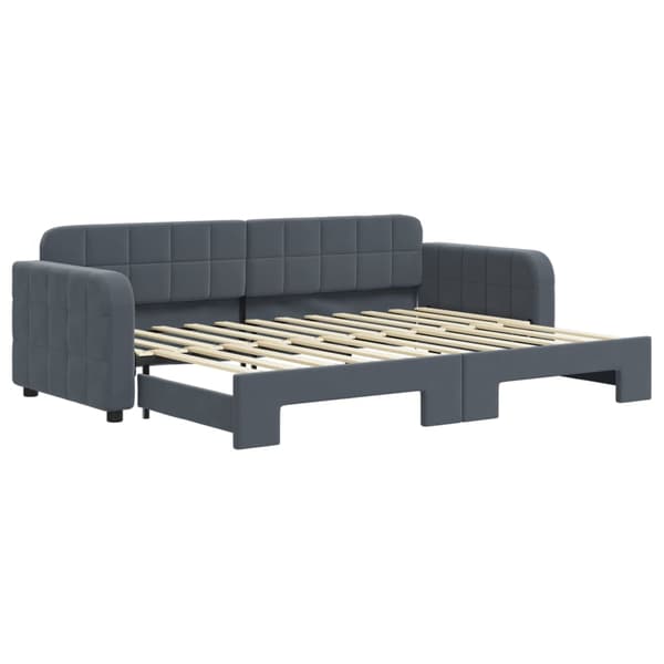 Dagbädd utdragbar mörkgrå 80x200 cm sammet