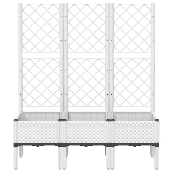 Odlingslåda med spaljé vit 120x40x142 cm PP