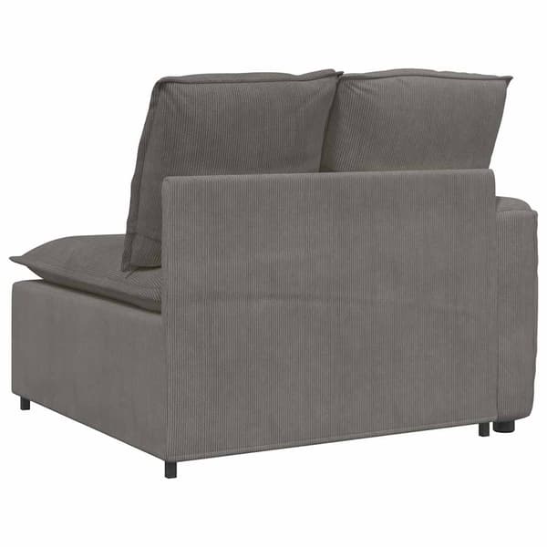 Modulär soffa armstödsändmodul med dynor ljusgrå 100 cm