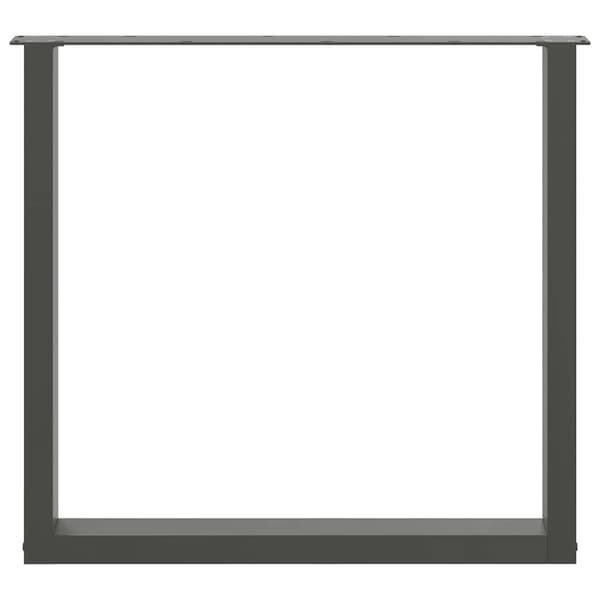 Matbordsben U-formade 2 st antracit 90x(72-73) cm stål