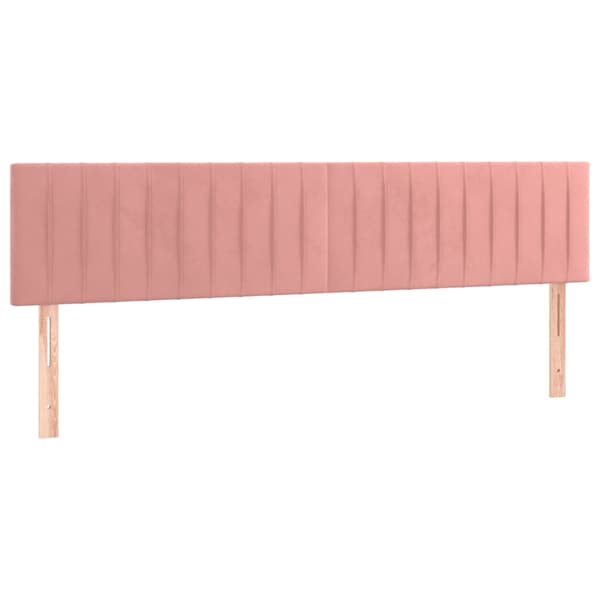 Sänggavlar rosa 200x5x78/88 cm sammet