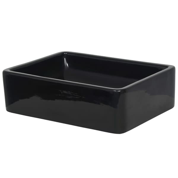 Handfat keramik rektangulär svart 41x30x12 cm