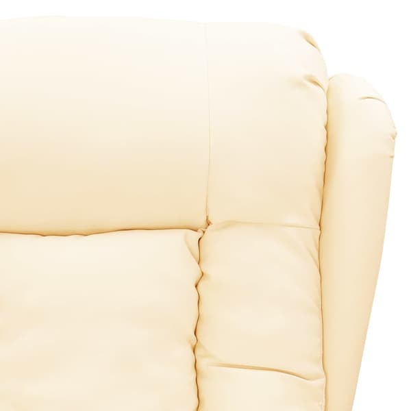 Reclinerfåtölj gräddvit konstläder