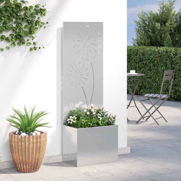 Trädgårds integritetsskärm Silver 50 x 150 cm Rostfritt stål