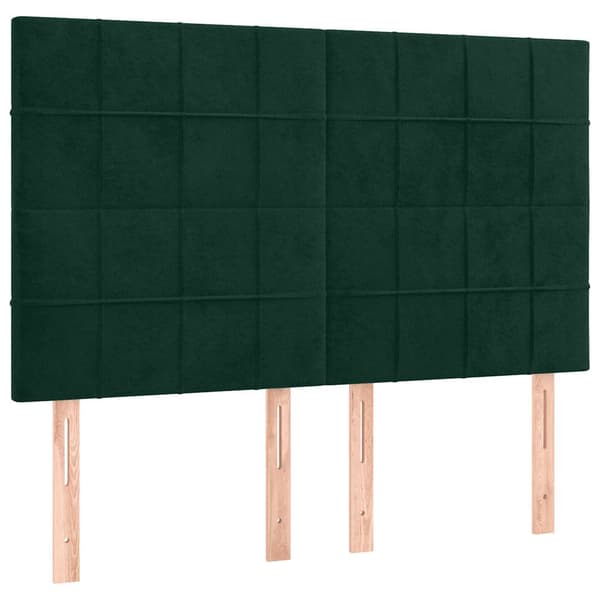 Sänggavel mörkgrön 144x5x118/128 cm sammet