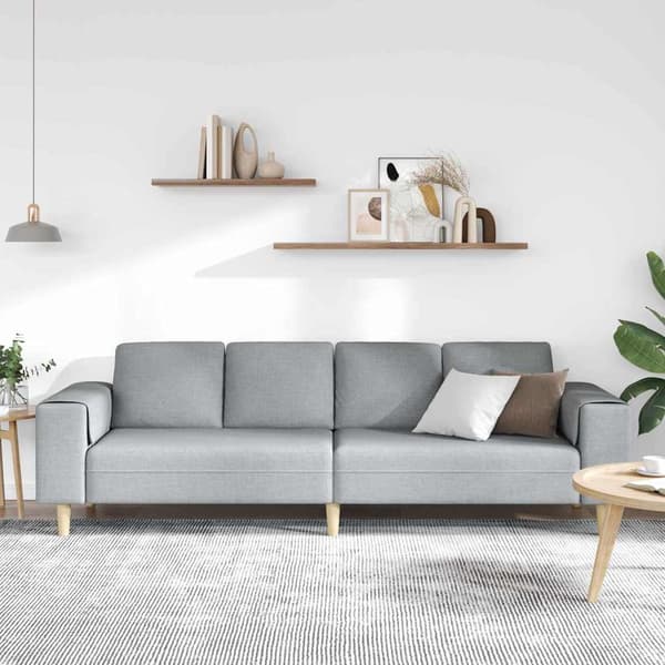 Vardagsrumsoffa Ljusgrå 250 x 77 x 76 cm Polyester