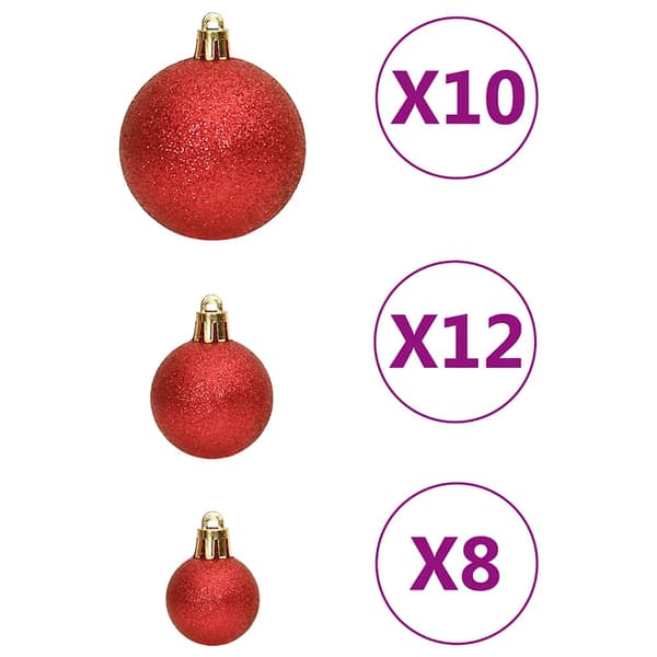 Julgranskulor 111 delar röd polystyren