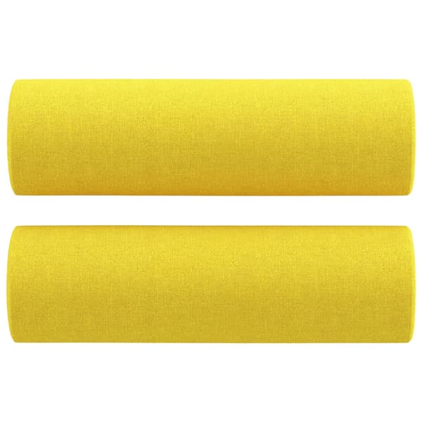 2-sits soffa med prydnadskuddar ljusgul 140 cm tyg