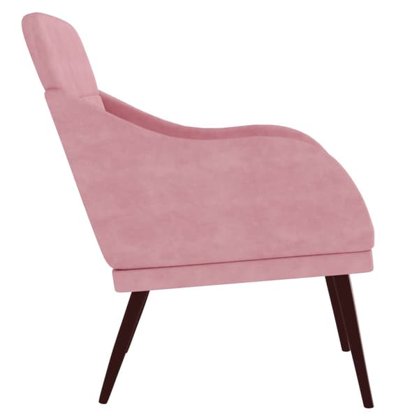 Fåtölj rosa 63x76x80 cm sammet