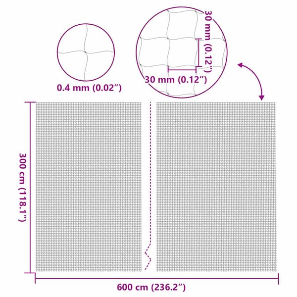 Katnät transparent 6x3 m nylon