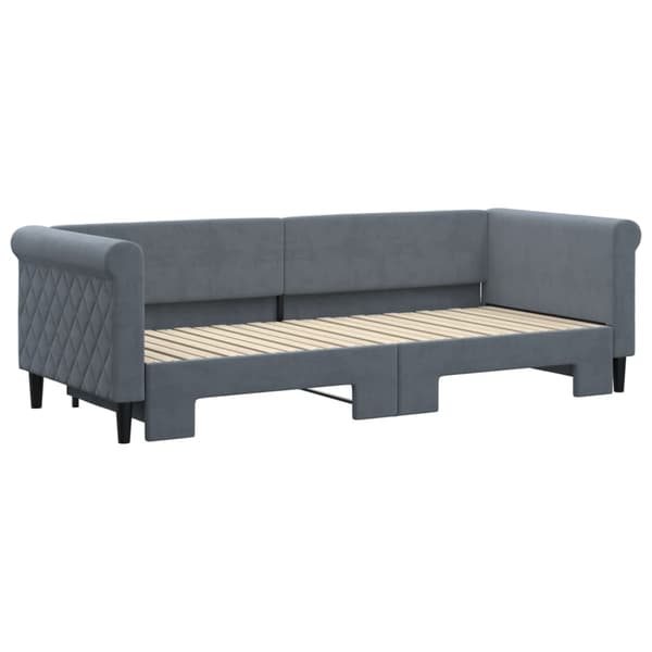 Dagbädd utdragbar mörkgrå 80x200 cm sammet