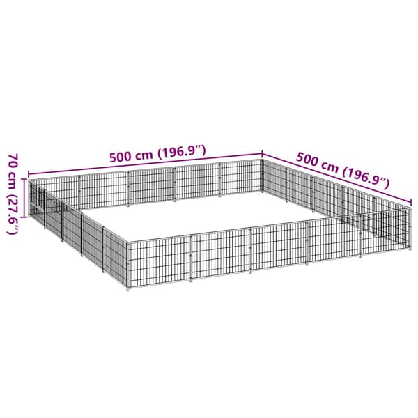 Hundgård svart 25 m² stål