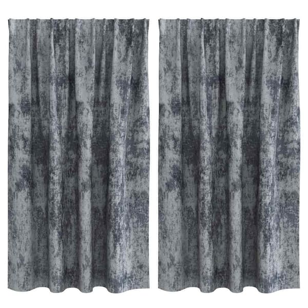 Sammetsgardiner 2 pcs Silvergrå 140 x 140 cm Sammet
