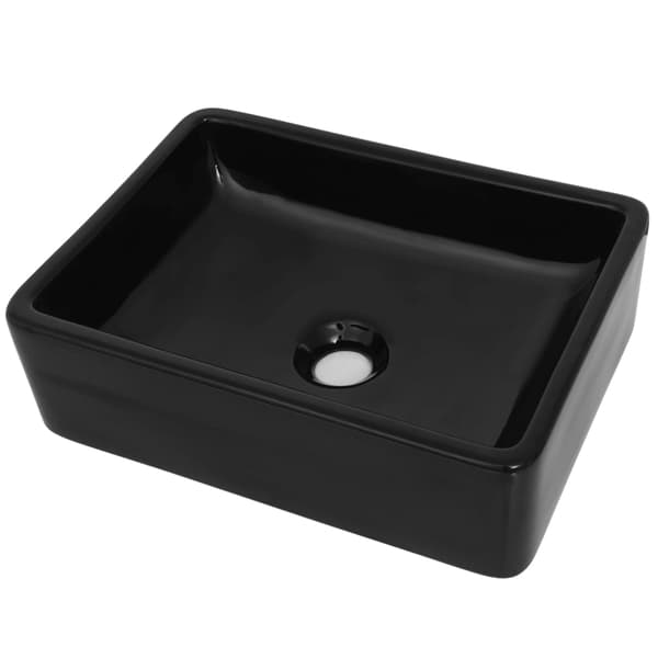 Handfat keramik rektangulär svart 41x30x12 cm