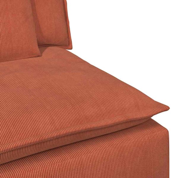 Modulär soffa armstödsändmodul med dynor röd orange 100 cm