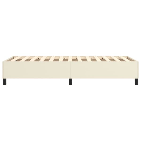 Boxspring-sängram gräddvit 80x200 cm konstläder
