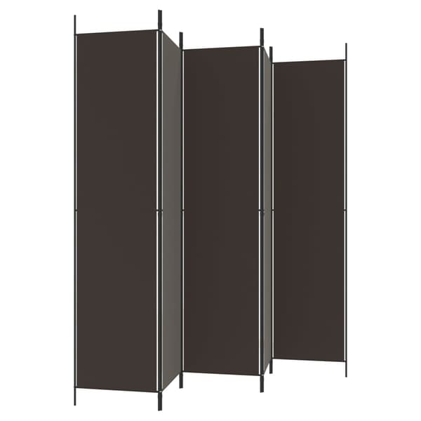 Rumsavdelare 5 paneler brun 250x220 cm tyg