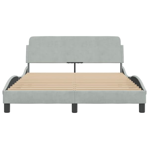 Bed Frame "Dover" Light Grey 120x200 cm Velvet
