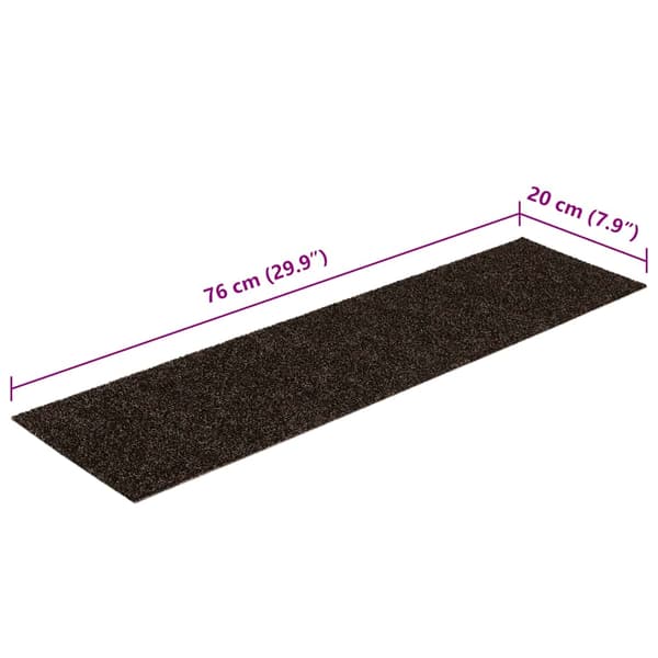 Trappmattor självhäftande 30 st 76x20 cm mörkbruna rektangulära