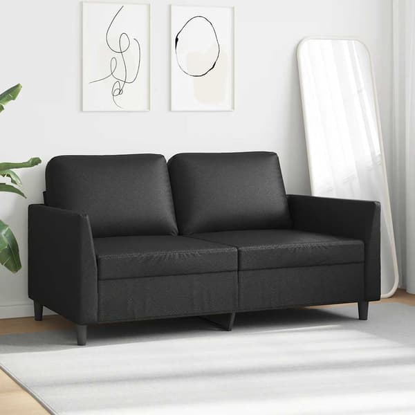 2-sitssoffa svart 140 cm konstläder