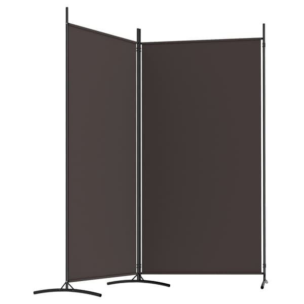 Rumsavdelare 2 paneler brun 175x180 cm tyg