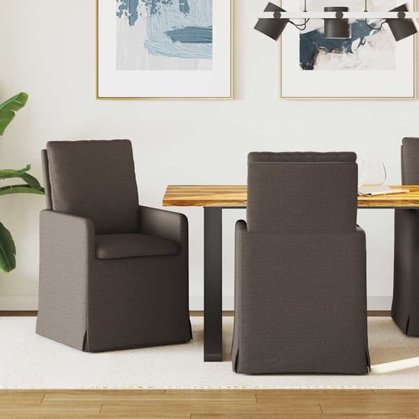 Matstolar 2 pcs Mörkgrå 57 x 67 x 98 cm Linne