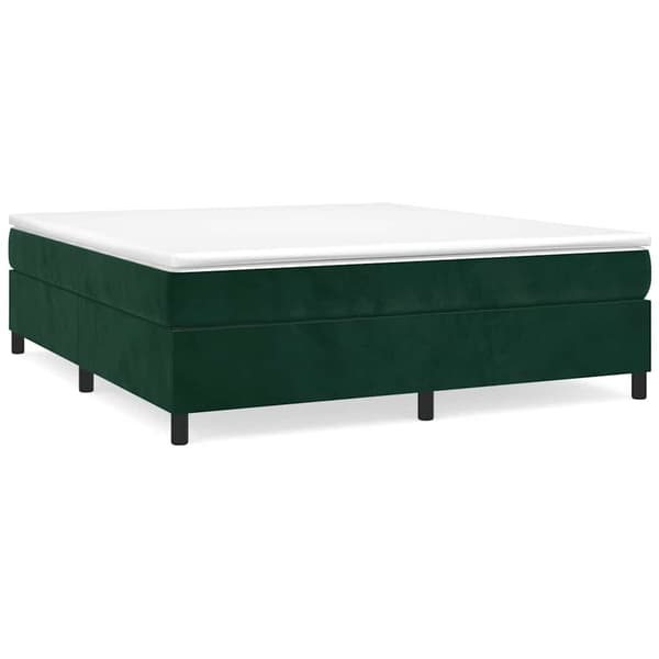 Boxspring-sängram mörkgrön 200x200 cm sammet