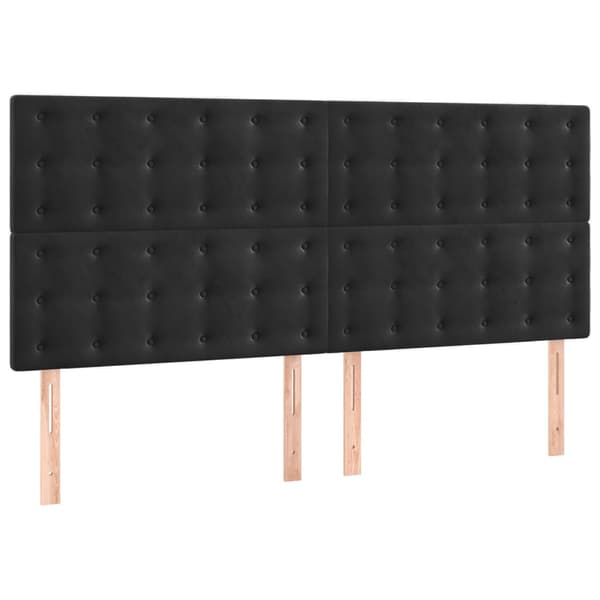 Sänggavel svart 200x5x118/128 cm sammet